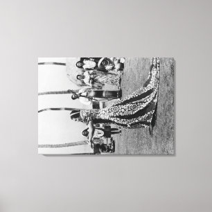 Holoku Hula Dancer with Band PhotographHawaii Canvas Print