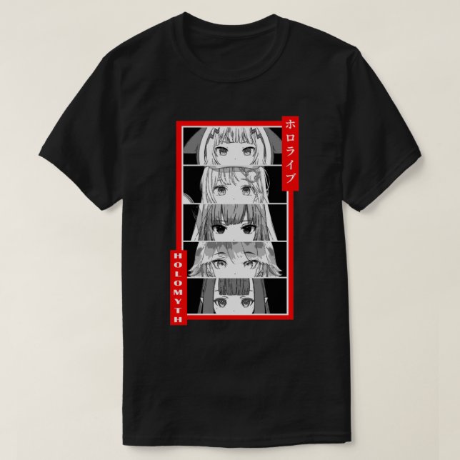 Hololive EN Holomyth Black _amp_ White Panel    T-Shirt (Design Front)