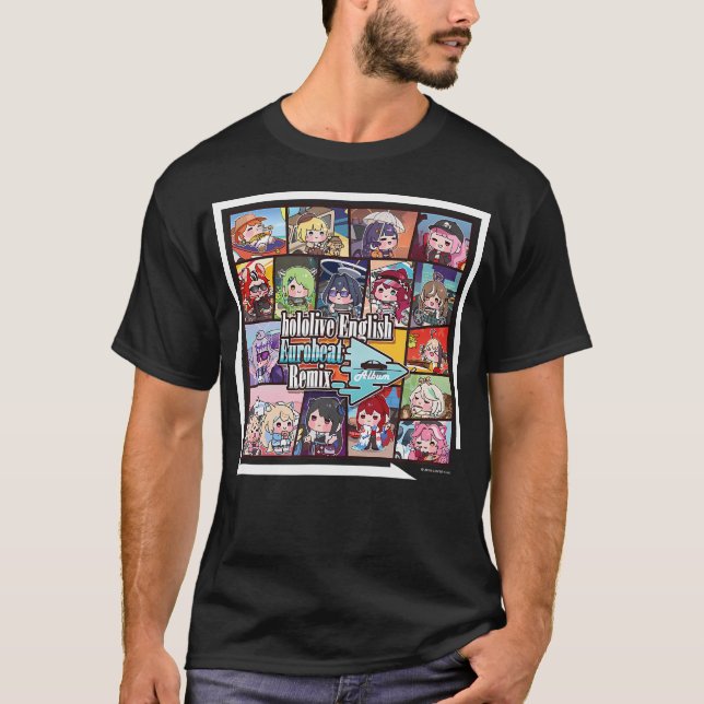 Hololive English Eurobeat Remix Album T-Shirt (Front)