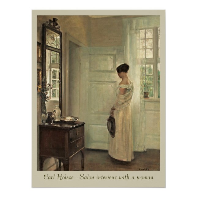 Holsøe Salon interieur with woman CC0572 Poster (Front)