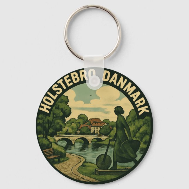 Holstebro Denmark Giacometti Keychain (Front)