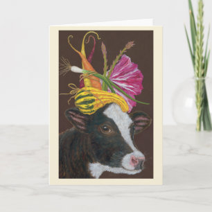 Holstein calf Folded Greeting Card
