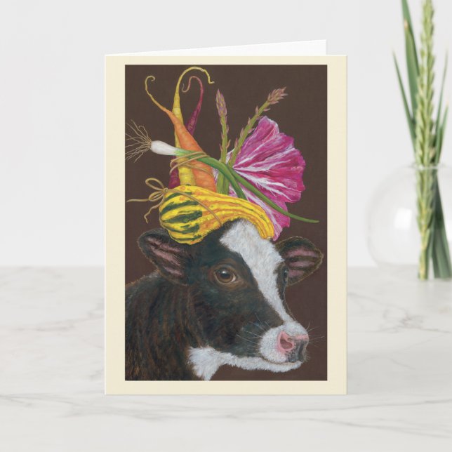 Holstein calf Folded Greeting Card (Front)