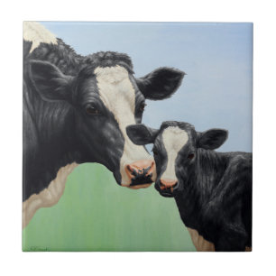 Holstein Cow and Calf Tile
