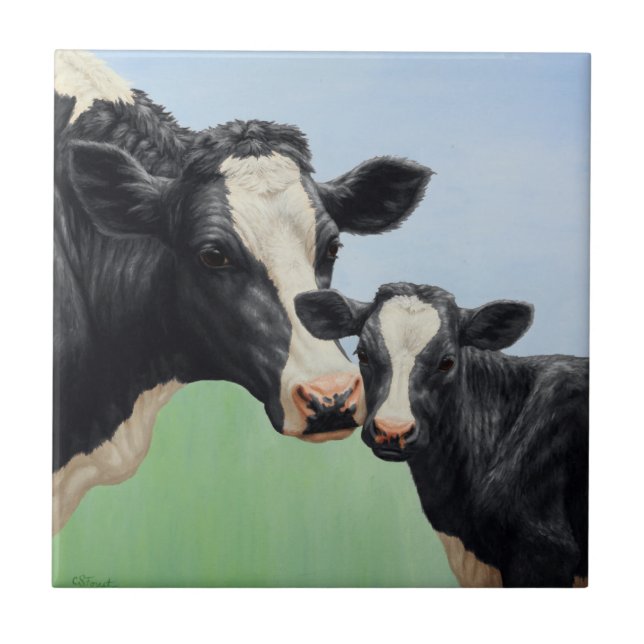 Holstein Cow and Calf Tile (Front)