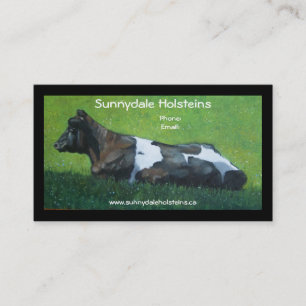 Holstein Cow: Business, Farm: Calendar on Back Business Card