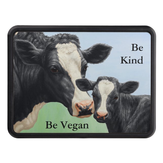 Holstein Cow & Calf Vegan Trailer Hitch Cover (Front)