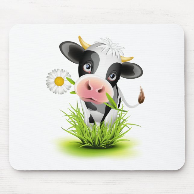 Holstein cow in grass mouse pad (Front)