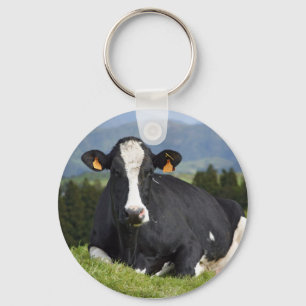 Holstein cow keychain