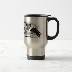 Holstein Cow: Pencil Drawing: Farm, Country Travel Mug