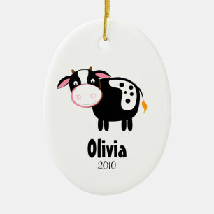 HOLSTEIN COW Personalized Christmas Ornament