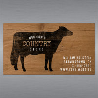 Holstein Cow Silhouette Rustic Style