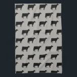 Holstein Cow Silhouettes Pattern Black and Grey Kitchen Towel<br><div class="desc">This Holstein cows pattern hand towel makes a cute housewarming gift,  holiday stocking stuffer,  or newlywed gift. Perfect for country farmhouse kitchens. Visit Jenn’s Doodle World for many more products featuring this cow silhouette and more barnyard animal themed home decor.</div>