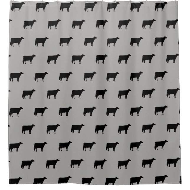 Holstein Cow Silhouettes Pattern Grey and Black (Front)