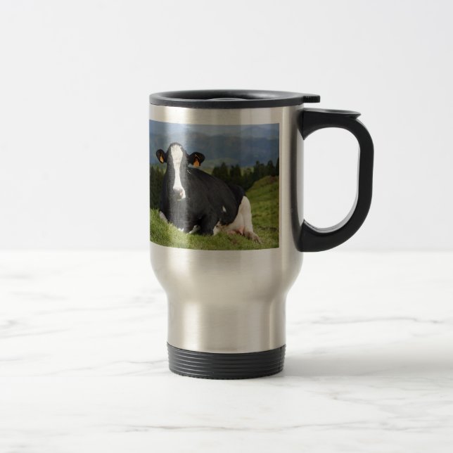 Holstein cow travel mug (Right)