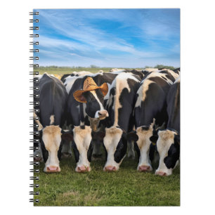 Holstein Cow Wearing a Cowboy Hat Notebook