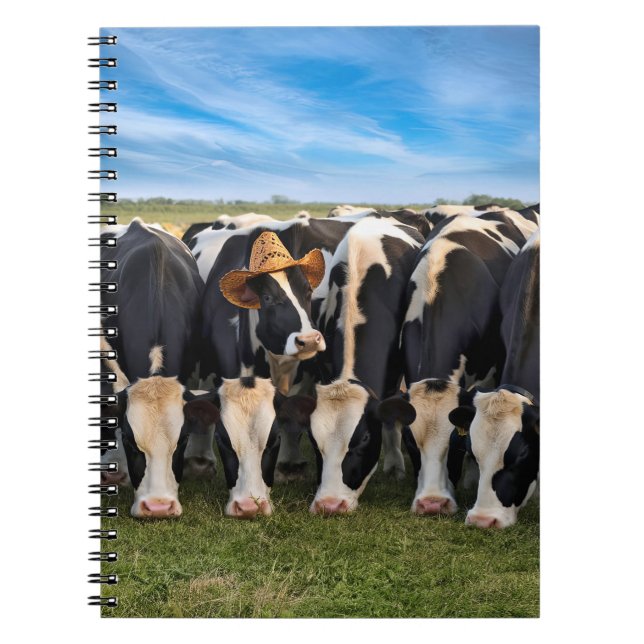 Holstein Cow Wearing a Cowboy Hat Notebook (Front)
