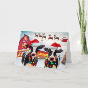 Holstein Cows Christmas Card