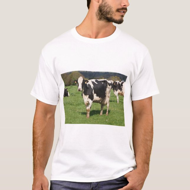 Holstein cows in a field in Brittany T-Shirt (Front)