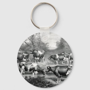 Holstein fresian cows fresian cows keychain