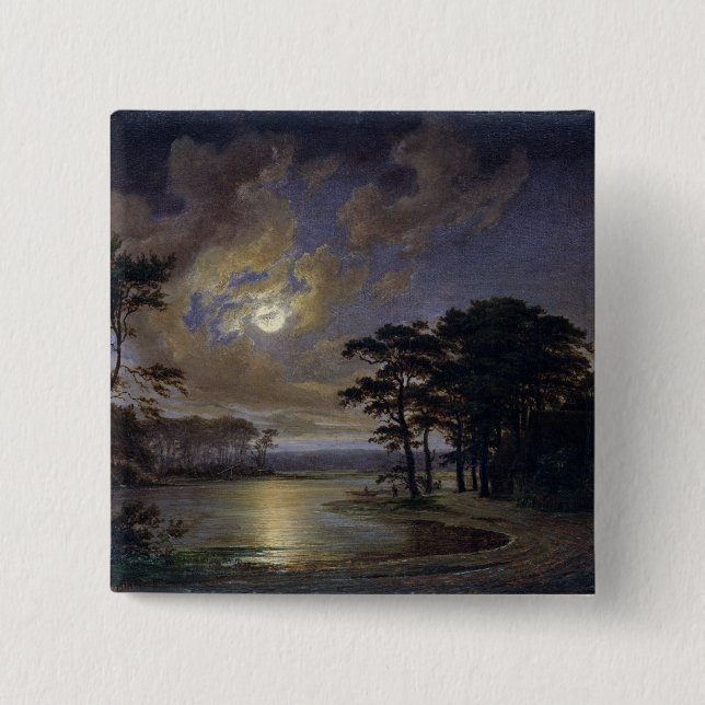 Holstein Sea - Moonlight, 1847 2 Inch Square Button (Front)