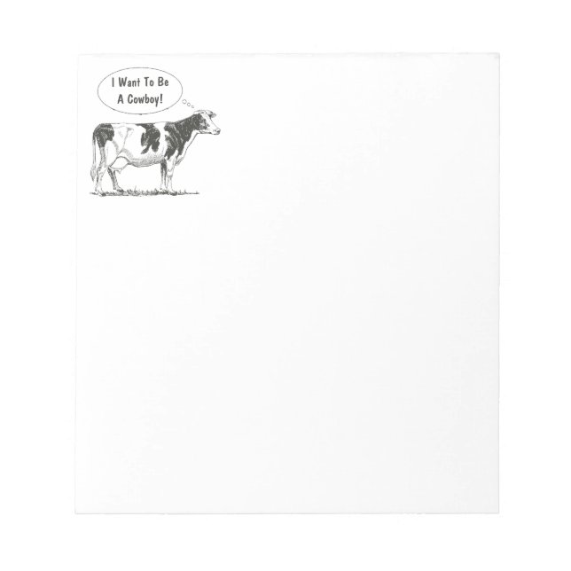 Holstein Thought Cow Customize It Notepad (Front)