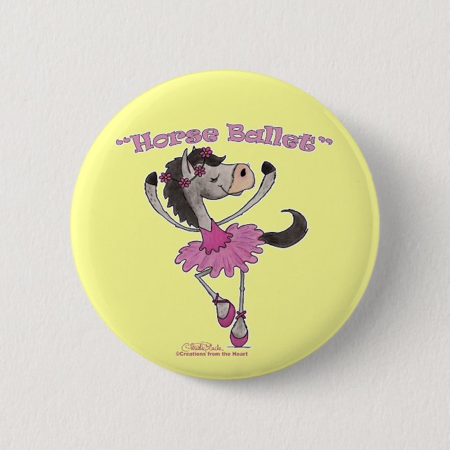 Holsteiner Horse Ballet 2 Inch Round Button (Front)