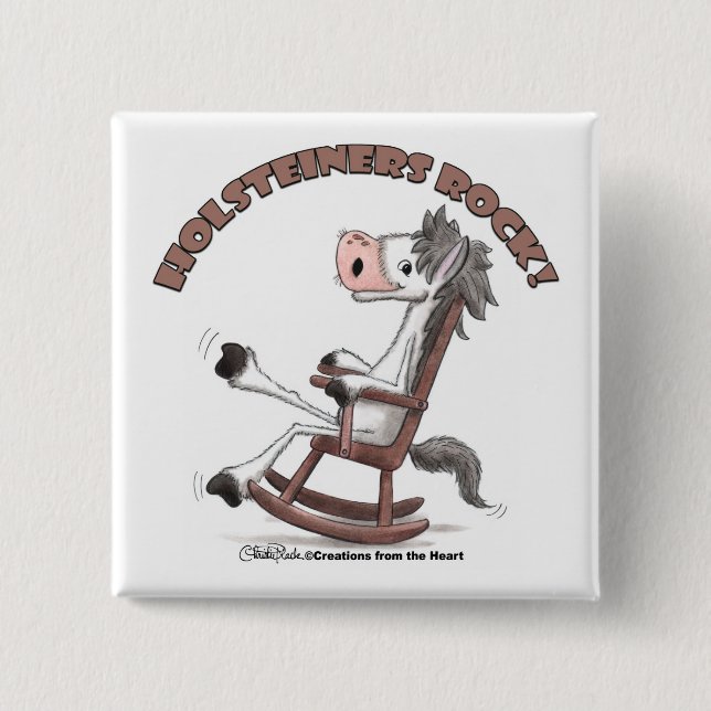 Holsteiners Rock! 2 Inch Square Button (Front)