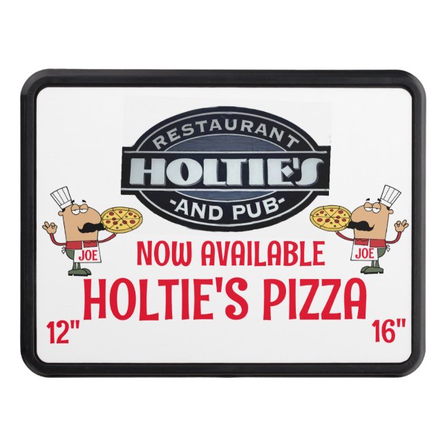 HOLTIES PIZZA TRAILER HITCH COVER (Front)