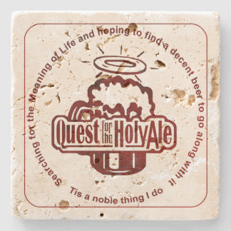 Holy Ale travertine stone drink coaster