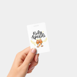 Holy Aperoli Witty Trendy Aperol Spritz Statement Badge