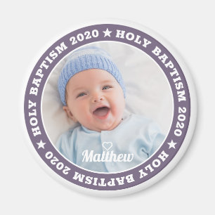Holy Baptism Modern Custom Photo Magnet