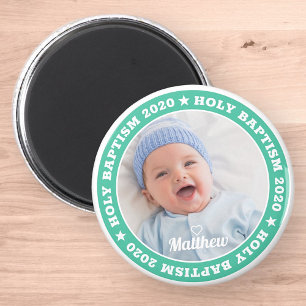 Holy Baptism Modern Custom Photo Magnet