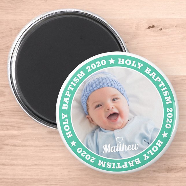 Holy Baptism Modern Custom Photo Magnet (Creator Uploaded)