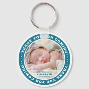 Holy Baptism Modern Simple Custom Photo Favour Keychain
