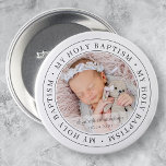 Holy Baptism Simple Frame Modern Custom Photo 3 Inch Round Button<br><div class="desc">This simple and classic design is composed of serif typography and add a custom photo. "My Holy Baptism" circles the photo of your baby,  child,  etc</div>