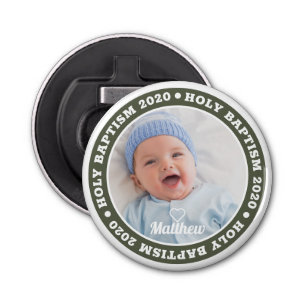 Holy Baptism Simple Modern Custom Photo Bottle Opener