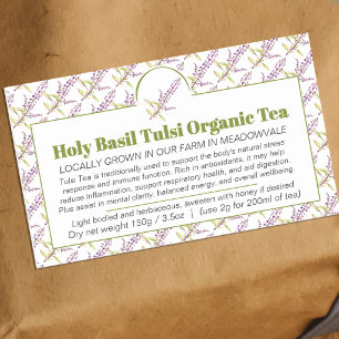 Holy Basil herbs business tea packaging Sticker