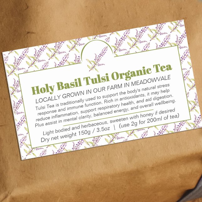 Holy Basil herbs business tea packaging Sticker (Creator Uploaded)
