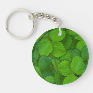 Holy Basil Tulsi Green Mint Leaves Keychain