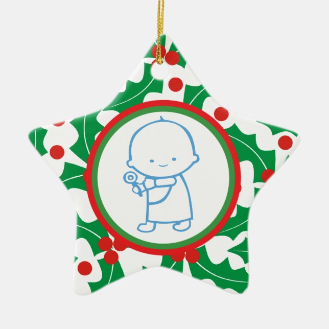 Holy Berry Baby’s 1st Christmas Custom Ornament (Front)