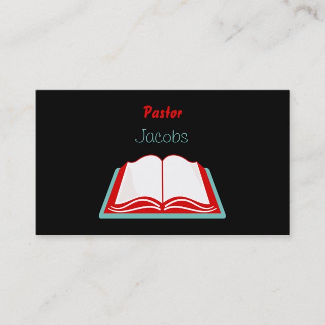 Holy Bible, Pastor, Jacobs Business Card (Front)