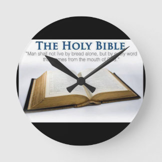 Holy Bible Round Clock