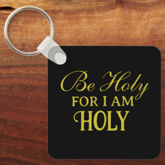 Holy Bible Verse Black and Gold Simple Christian Keychain