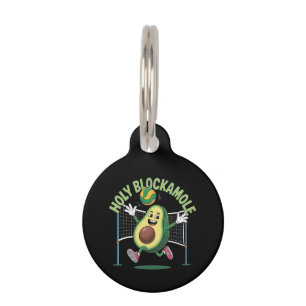 Holy Blockamole Cute Funny Volleyball Avocado Play Pet Tag