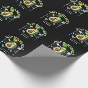 Holy Blockamole Cute Funny Volleyball Avocado Play Wrapping Paper