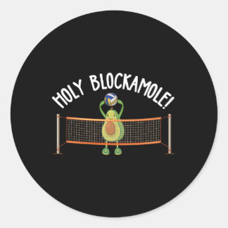 Holy Blockamole Holy Guacamole Avocado Volleyball Classic Round Sticker