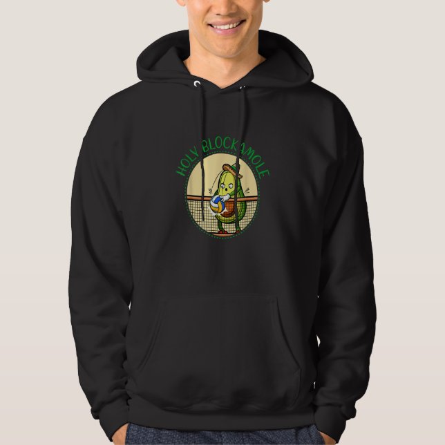 Holy Blockamole Volleyball Avocado Player Block Tr Hoodie (Front)
