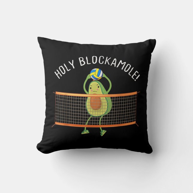 Holy Blockamole Volleyball Cute Fun  Throw Pillow (Front)