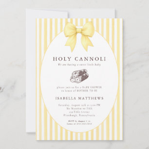 Holy Cannoli Bow Baby Shower Invitation